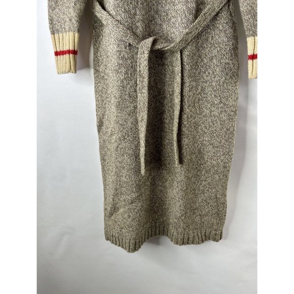 VTG 80s Cowichan Wool Knit Belted Button Sweater Dress Rockabilly - Picture 6 of 7
